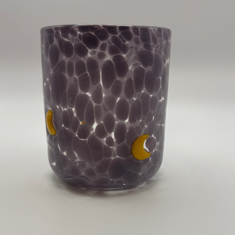 NWT Anthropologie Mystic Icon Crescent Moon Juice Glass Purple Halloween